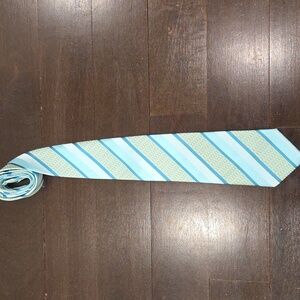 BRAND NEW MEN'S UMO LORENZO ITALY 100% SILK BLUE TURQUOISE NECK TIE $110